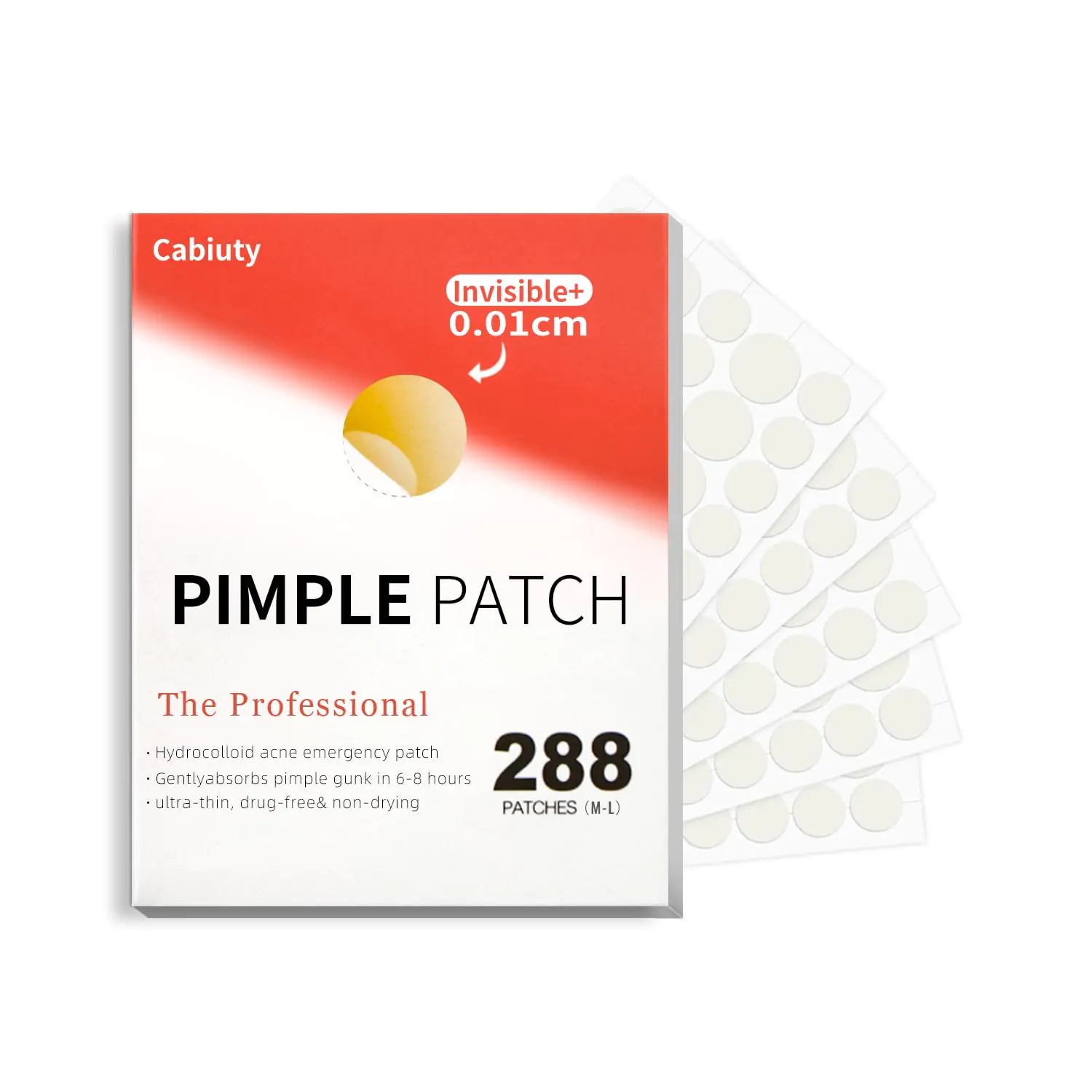 288 Counts Pimple Patches for Face Hydrocolloid Acne Patches for Covering Zits and Blemishes 2 Sizes of Ultra-Thin Spot Patch for All Skin Types