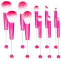 10Pieces Beadable Makeup Brushes Diy Makeup Comestic Brushes Beaded Brushes Kit for DIY Beaded Eyeshadow Brush (Beadable Makeup Brushes-10pieces=2Sets)-Rose Pink