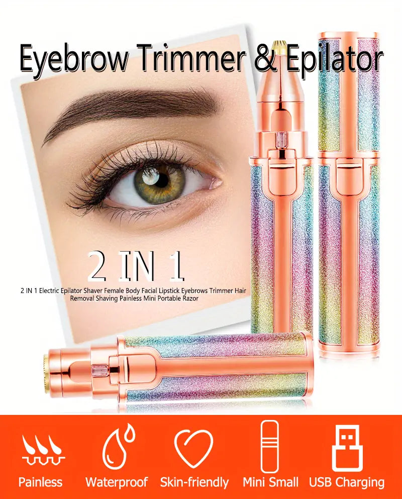2-in-1 Eyebrow Razors and Facial Hair Remover Shaver