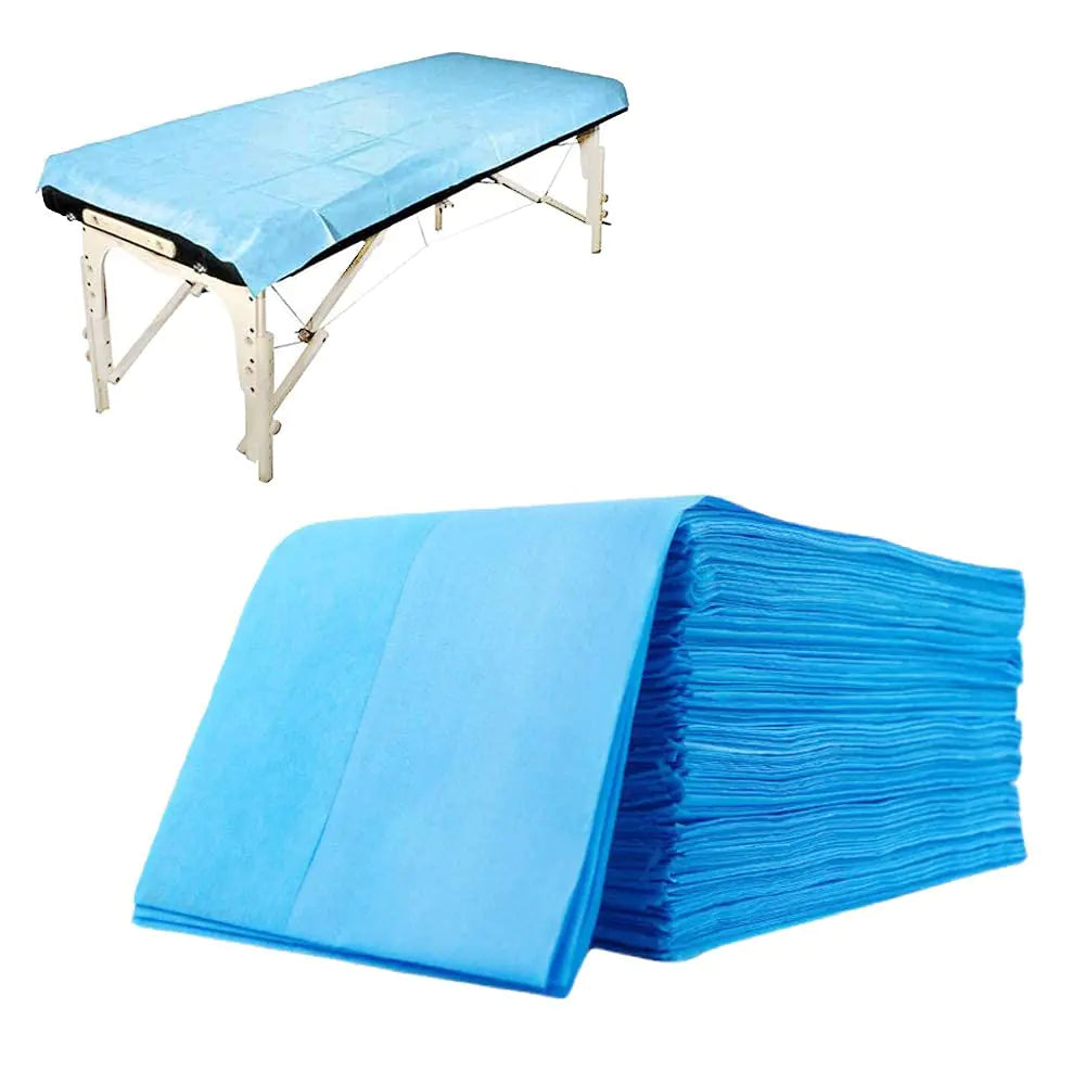 100pcs Massage Table Sheets Disposable Bed Sheets Non woven Spa Bed Cover Breathable For Massage Spa Lash Tattoos 31" x 71" Blue